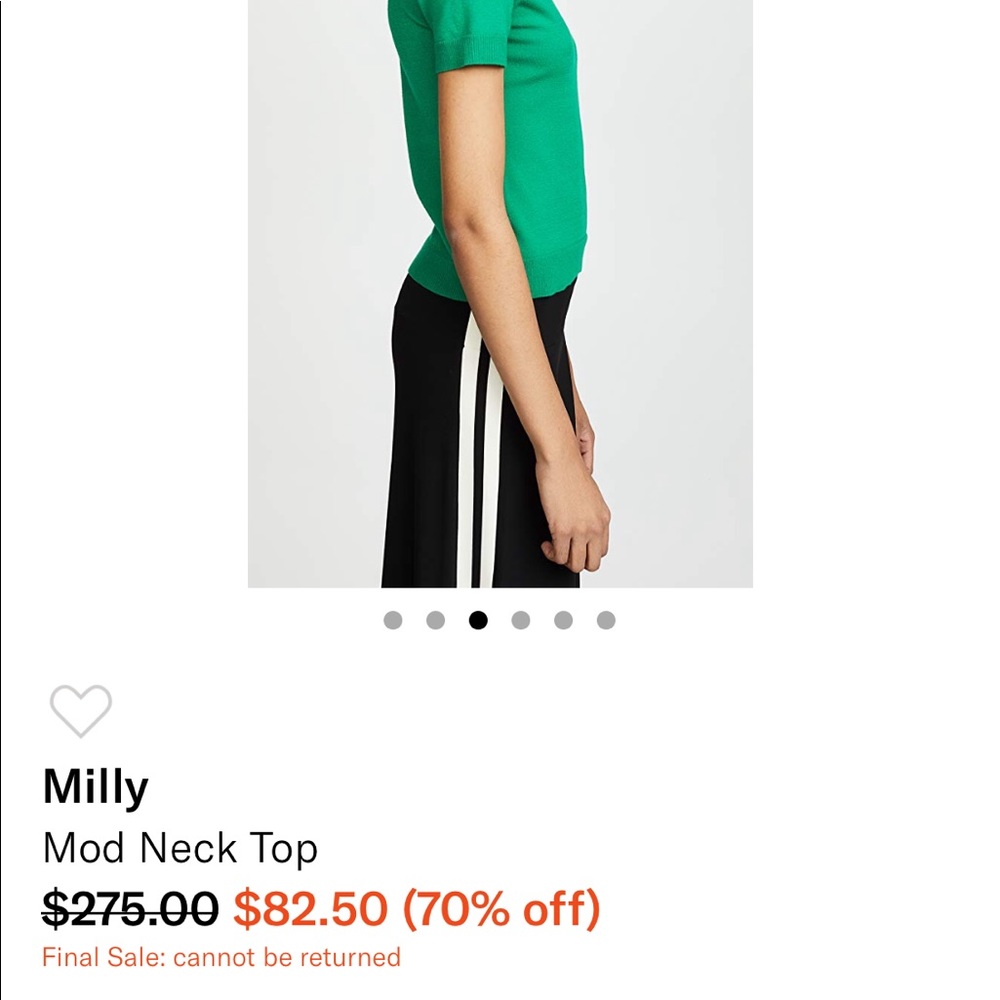 Milly mod neck top in emerald green 💚 - Picture 4 of 8